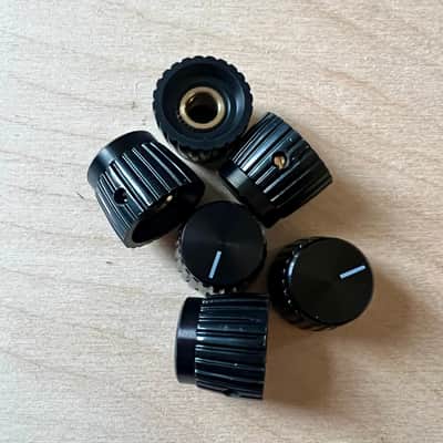 Set of 6x Black Marshall Reproduction amplifier control knobs - JCM800 - Silver Jubilee image 2