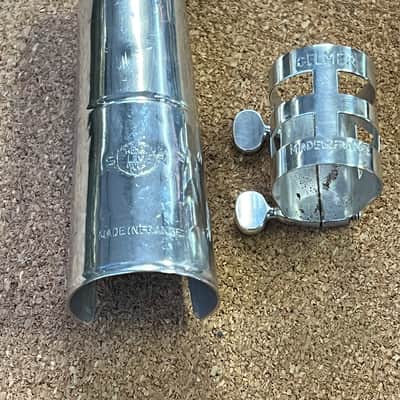 Vintage Selmer ‘404’ metal tenor saxophone ligature and mouthpiece cap set image 1