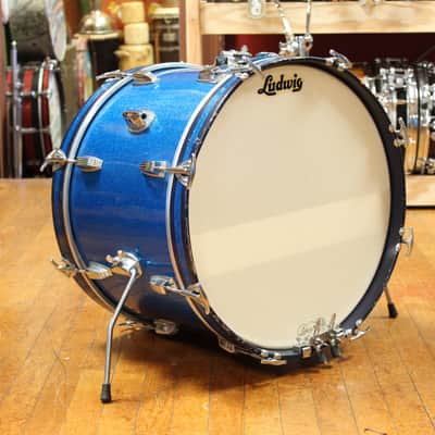 1960s Ludwig Downbeat Outfit in Sparkling Blue Pearl 14x20 8x12 14x14 image 2