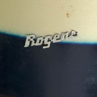 Roger's  14 x 20" Mercury Model Blue and Silver Duco Bass Drum Vintage 50's - 60's image 2