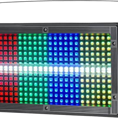 LED Stage Strobe Light, 8 Partition RGB 3-in-1 DMX512 Sound Activated Control Wall Wash Effects Lighting for dj Bar Disco Party Events Wedding Church image 1