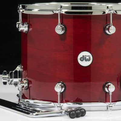 DW Design Series Maple Floor Tom, 12x14, Cherry Stain Gloss Lacquer w/Chrome Hardware (DDLG1214TTCS) image 2