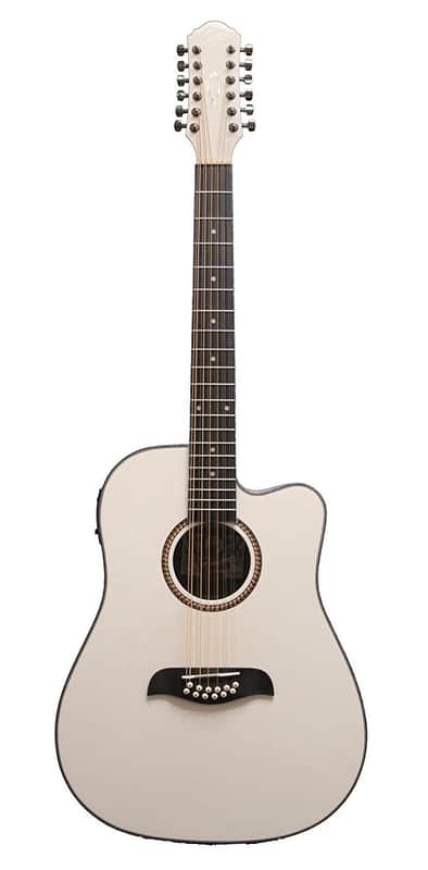 Oscar Schmidt OD312CEWH-A Dreadnought (12 String) Acoustic Electric Guitar. White OD312CEWH-A-U image 1