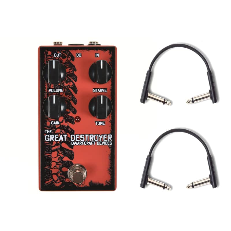 Dwarfcraft Devices The Great Destroyer Rhythmic Oscillation and Industrial Fuzz v2 w/RockBoard Flat Patch Cables Bundle image 1