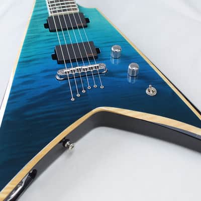 ESP USA V-II NT FM EMG Aqua Marine Fade image 11