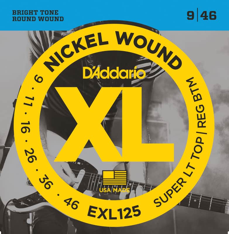 D'Addario EXL125 Nickel Wound Electric Strings, Super Light Top/ Reg Bottom 9-46 image 1