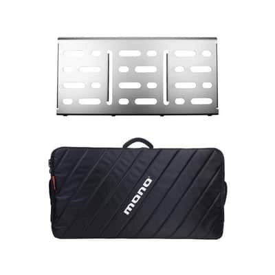 MONO Pedalboard Large Silver + Pro Accessory Case 2.0 SIlver image 1