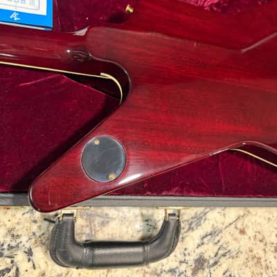 Video! 2016 Gibson Custom Shop Crimson Division Ultima '58 Explorer Custom w/ Flame Inlay on Neck,Flame Top and Binding image 11