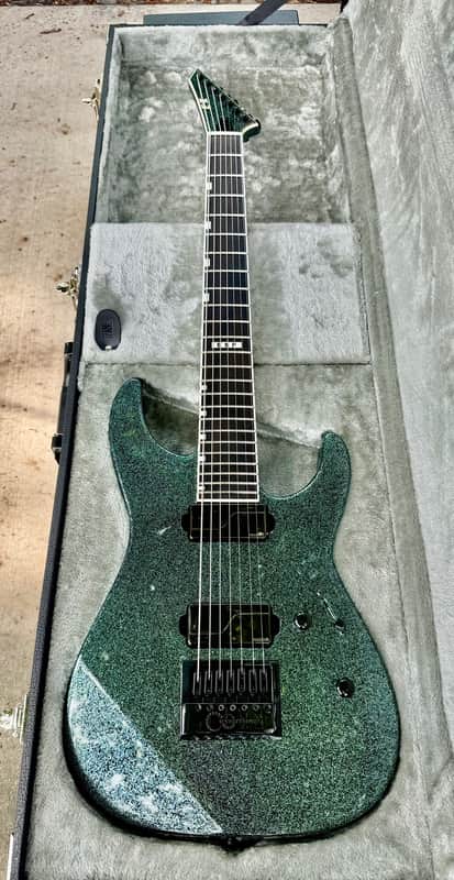 ESP E-II M-II 7B Baritone 7-String Evertune Guitar w/ Case – Granite Sparkle image 1