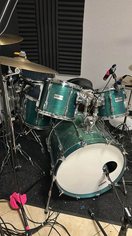 Yamaha Recording Custom Drum Set 2000’s - Turquoise (SHELLS ONLY) image 1