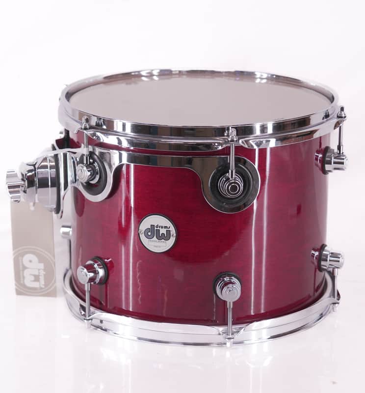 DW Design Series 12" x 9" Rack Tom – Cherry Stain Gloss – With Mount – Excellent image 1