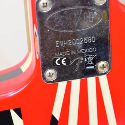 2020 EVH Striped Series Frankenstein Frankie Electric Guitar, Maple Fingerboard, Red with Black Stripes Relic w/ Case image 16