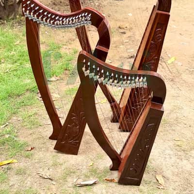22 String Rosewood Celtic Lever Harp: Irish Lyre with Bag & Accessories image 8