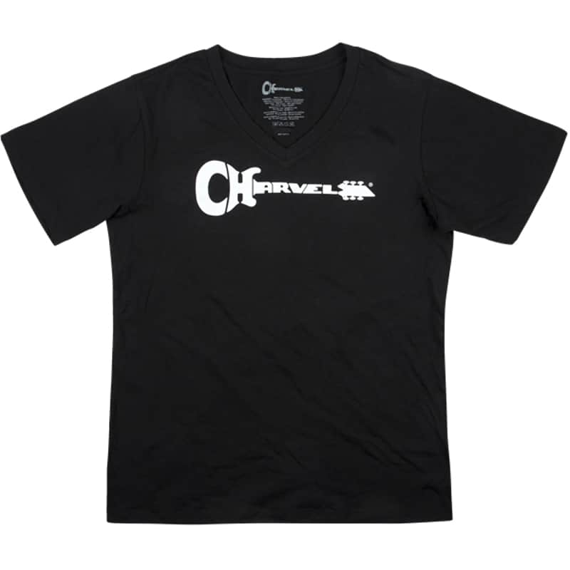 Mint Charvel Guitars Charvel Guitar Logo Ladies T-Shirt, Black, M image 1