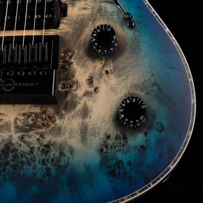 Mayones Regius 4Ever 6 String 3A Grade Eye Poplar Top Jeans Black Three Tone Blue Burst Satine Finish image 10
