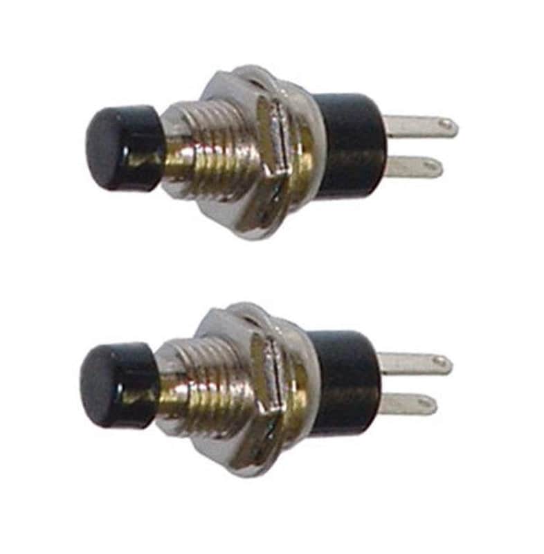 2 Pack SPST Normally Open Momentary Push Button Switch Black 32728BK image 1