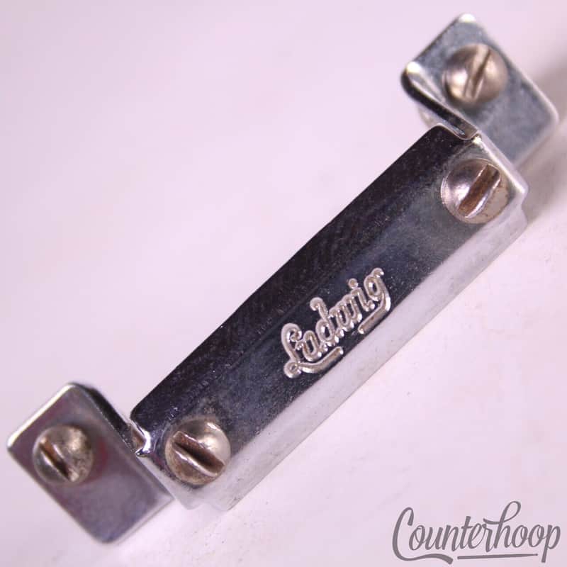 Ludwig Snare Drum Butt Plate Script P32 Chrome Vintage60s Supra/Acro/JazzFest NM image 1