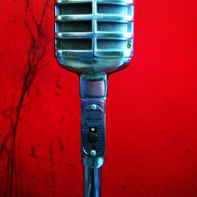 Vintage 1950's Electro-Voice 911 Mercury Omnidirectional Crystal Microphone w period Atlas DS5 stand prop display image 6