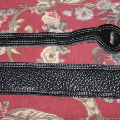 new old stock (no tags) near A+ Perri’s Leathers Ltd BM2DS Guitar Strap, 2" Reversible Black / Gray Italian Premium Leather Guitar Strap, with white double stitching, entire strap is leather padded, Adjustable Length from 42" to 56" image 14