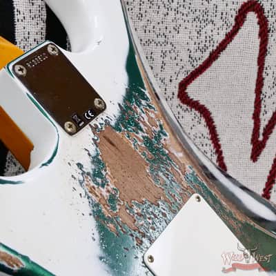 Fender Custom Shop Wild West White Lightning Stratocaster HSS Floyd Rose Maple Board 22 Frets Heavy Relic British Racing Green 8.00 LBS image 13