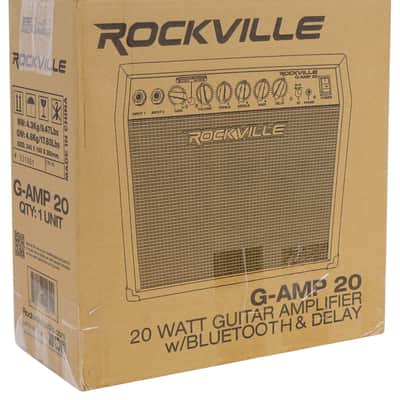 Rockville G-AMP 20W Guitar Amplifier Combo with Bluetooth, Delay, Dual Guitar Inputs, Clean/Overdrive, EQ Controls, Portable for Practice and Small Gigs image 9