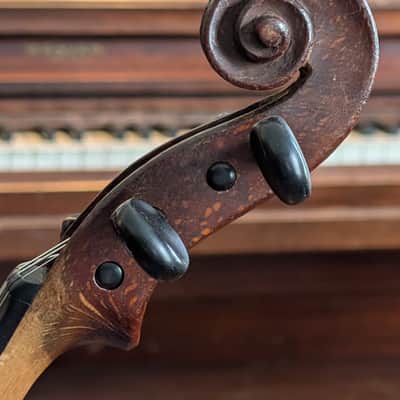 Revived Old German Flush-neck 4/4 Fiddle Good Antique Violin w/ Original Case & Vintage Brazilwood Bow w/ New HairUnlabeled 4/4 Fiddle 4/4 Violin 1890s image 8