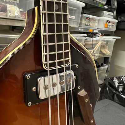 rare Vintage Japan Burns Violin VB Bass 1969 - Sunburst Teisco Gen Gakki Tokyo image 5