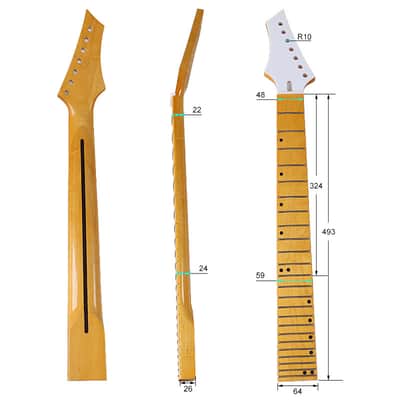 7 String Canada Maple Guitar Neck,24-fret image 7