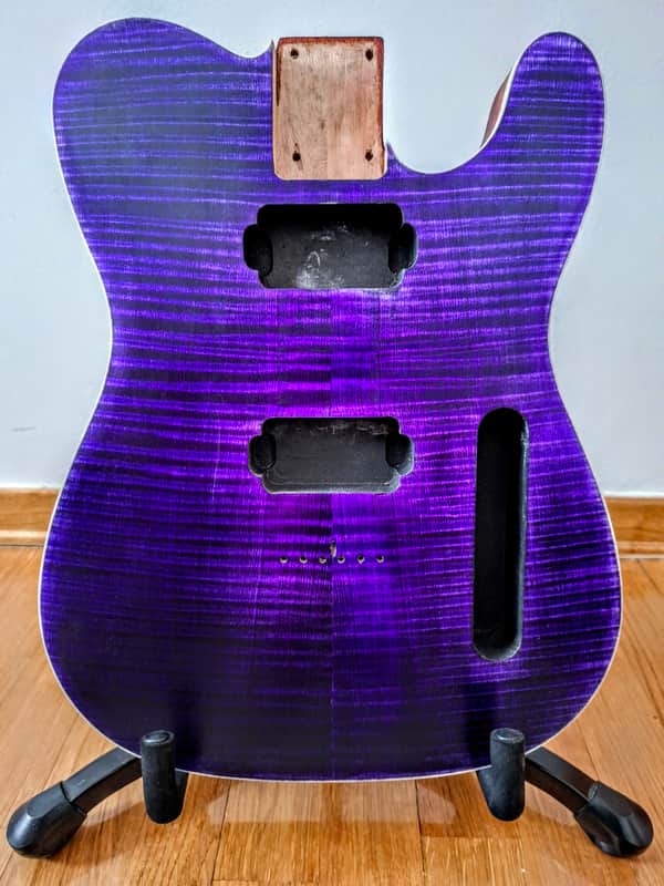 Telecaster Tele Body HH Purple Mahogany and Maple Top image 1