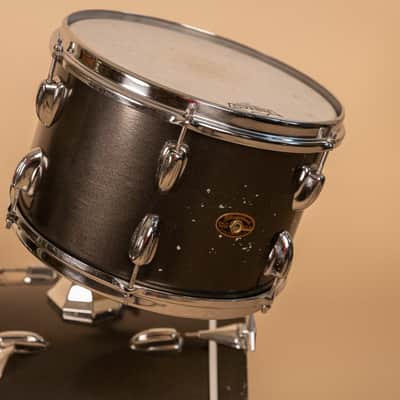 1960s Slingerland Metallic Black Drum Set 14x20 8x12 and 16x16 image 15