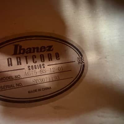 Used Ibanez AG75-BS-12-01 Artcore AG75 Hollowbody Electric Guitar Brown Sunburst with Ibanez Case image 14