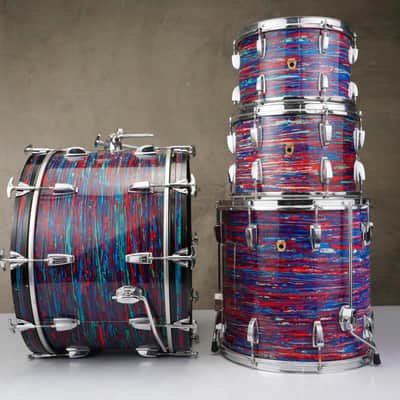 1968 Ludwig 4-Piece Psychedelic Red Drums #59132 image 2