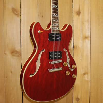 Washburn HB35-WRK Hollowbody Wine Red