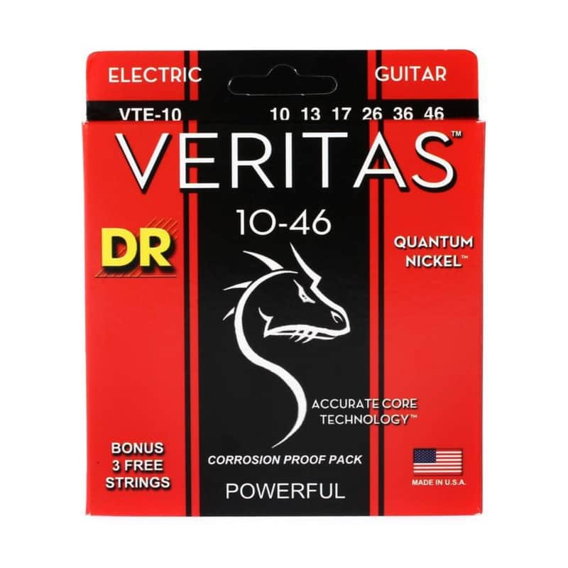DR VTE-10 Veritas Nickel Electric Guitar Strings - Medium (10-46) image 1
