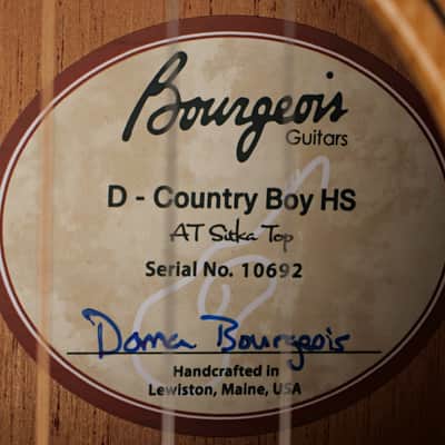 Bourgeois D Country Boy HS AT Sitka Acoustic Guitar #10692 image 3