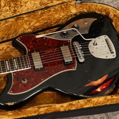 Novo Serus J - Bull Black Over '64 3-Tone Sunburst w/ Lollar Firebird Pickups image 21