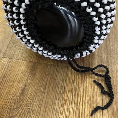 TOCA T2151B FIBERGLASS SHEKERE, BLACK WITH WHITE BEADS (USED) image 4