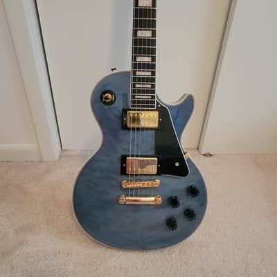 Epiphone Les Paul Custom Center-Exclusive Electric Guitar - Quilt Top Ocean Blue image 3