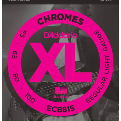 D'Addario ECB81S Chromes Bass Guitar Strings Light 45-100 Short Scale