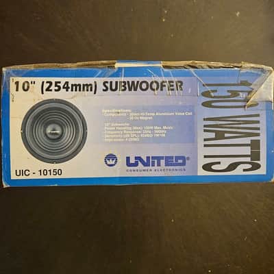 Vintage 10" Subwoofer 4-OHMs 150W NOS mid-1990s UIC-10150 image 5