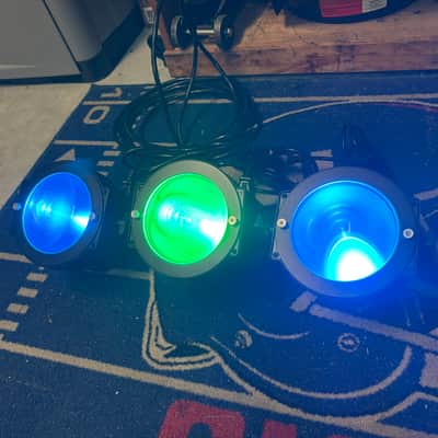 3 pack American DJ DOT246 Dotz Par 1x36w COB RGB LED Par Light 2010s - Black image 1
