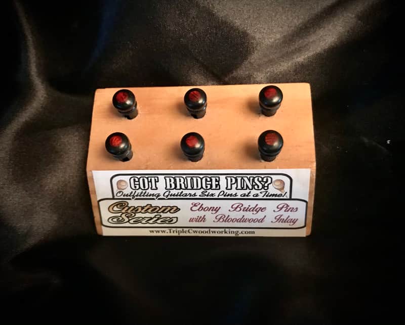 Triple C Woodworking-Got Bridge Pins? Ebony Bridge Pins with Bloodwood Inlays image 1