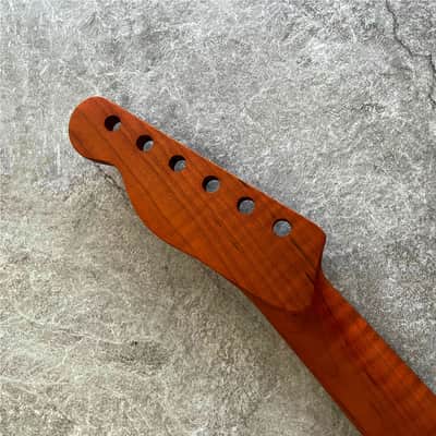Telecaster electric guitar Neck Roasted Flame Maple 22 fret TL image 5