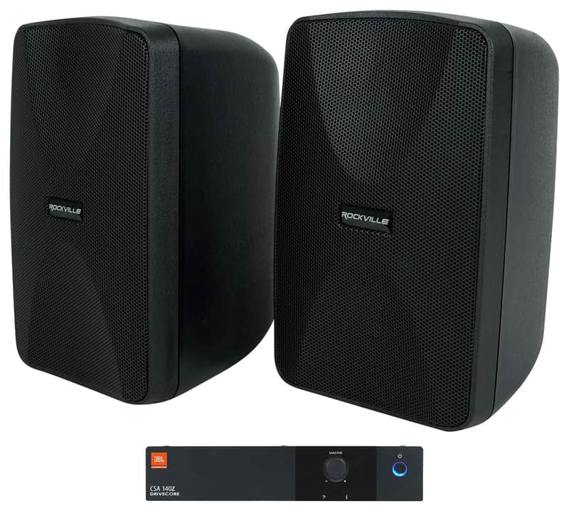 JBL CSA 140Z Commercial 70v Amplifier+(2) Black 4" Wall Mount Swivel Speakers image 1
