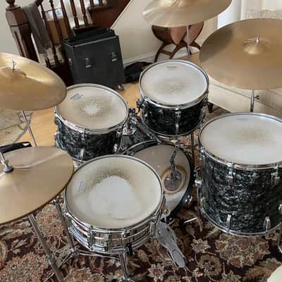 Vintage 1972 Ludwig Hollywood Drum Set Factory Complete Time Capsule Black Pearl Zildjan -See Video! image 6