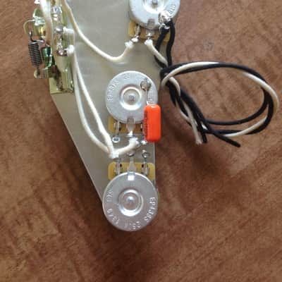 250k Fender Stratocaster Upgrade Wiring Harness Quality Parts CTS Pots CRL 5 Way Switch .022 Orange image 4