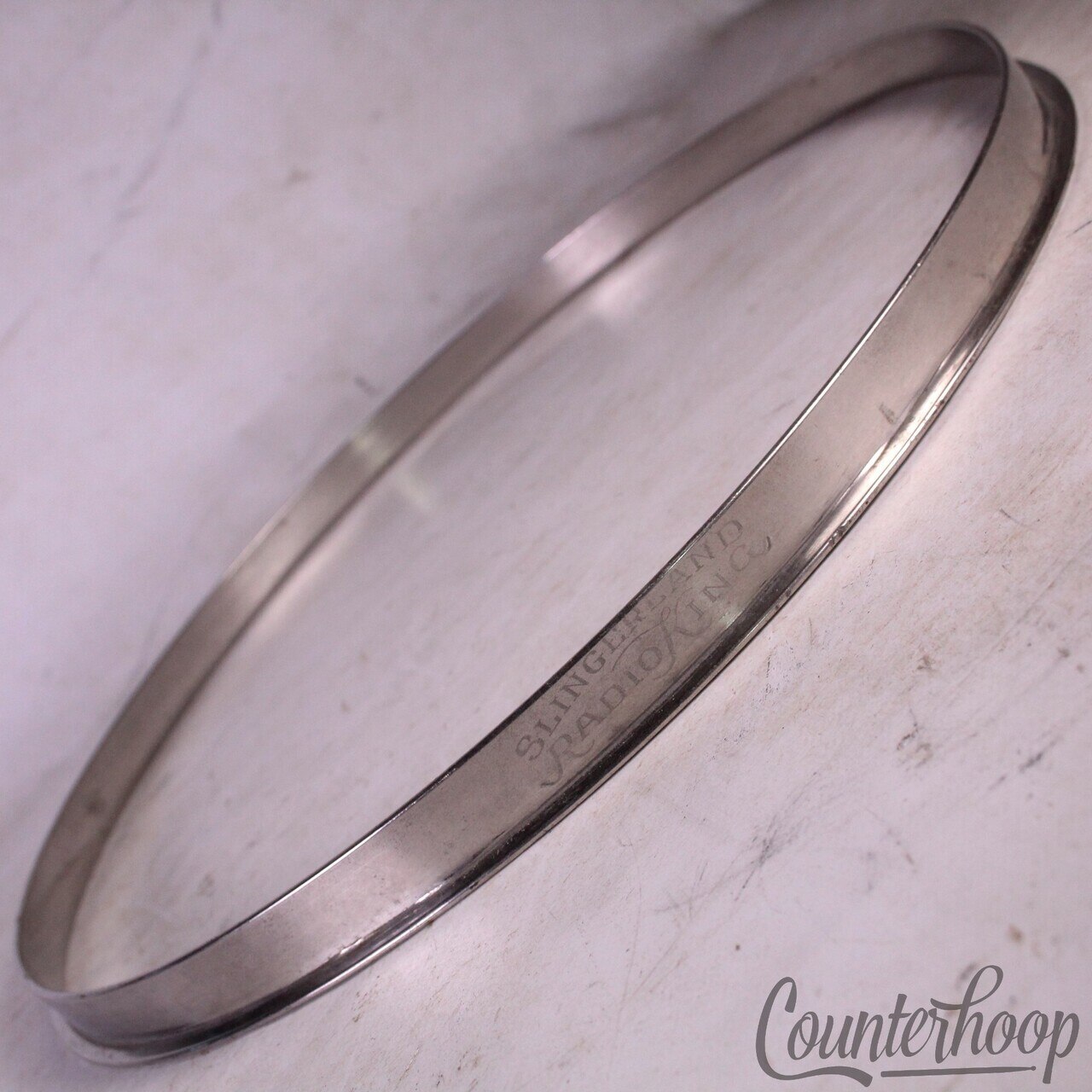 Slingerland 14"Engraved Radio King Brass Single-Flange Snare/Tom Drum Rim/Hoop — main photograph