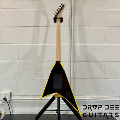 Jackson Custom Shop Randy Rhoads Electric Guitar w/ Case-Black w/ Yellow Pinstripes image 13