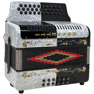 Rossetti 31 Button Accordion 12 Bass GCF White and Black image 3