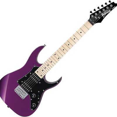 Ibanez GRGM21MMPL 6-String Solid Body Electric Guitar, Right-Handed, Metallic Purple Finish, Mini Size, 24 Frets image 4